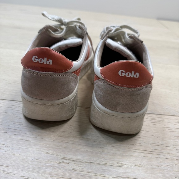 Gola Grandslam Pure White and Coral Sneakers - Picture 4 of 9